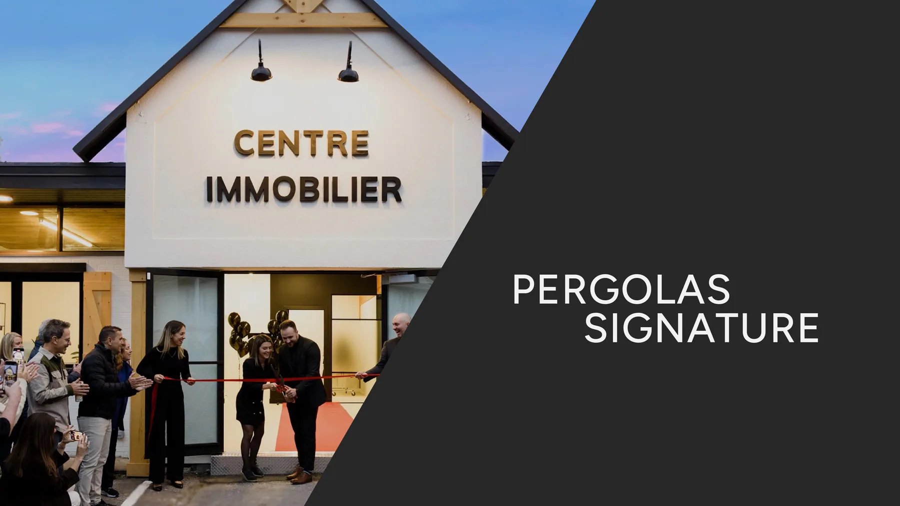 Visuel du partenariat entre Pergolas Signature et le Centre Immobilier